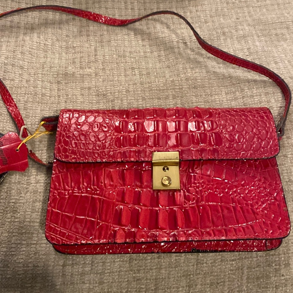 Vintage red leather purse.